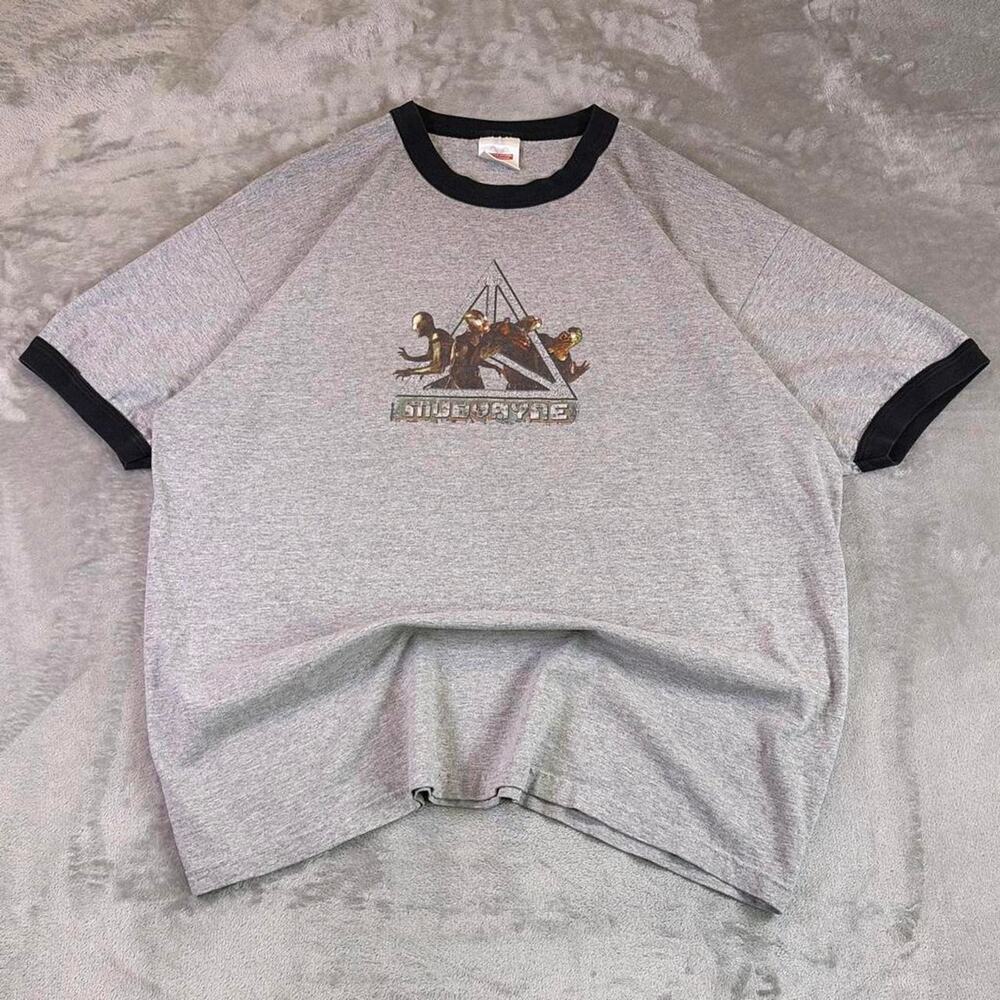 Vintage Y2K Mudvayne Alstyle Apparel Grey/Black Graphic Band Tee Size 2XL